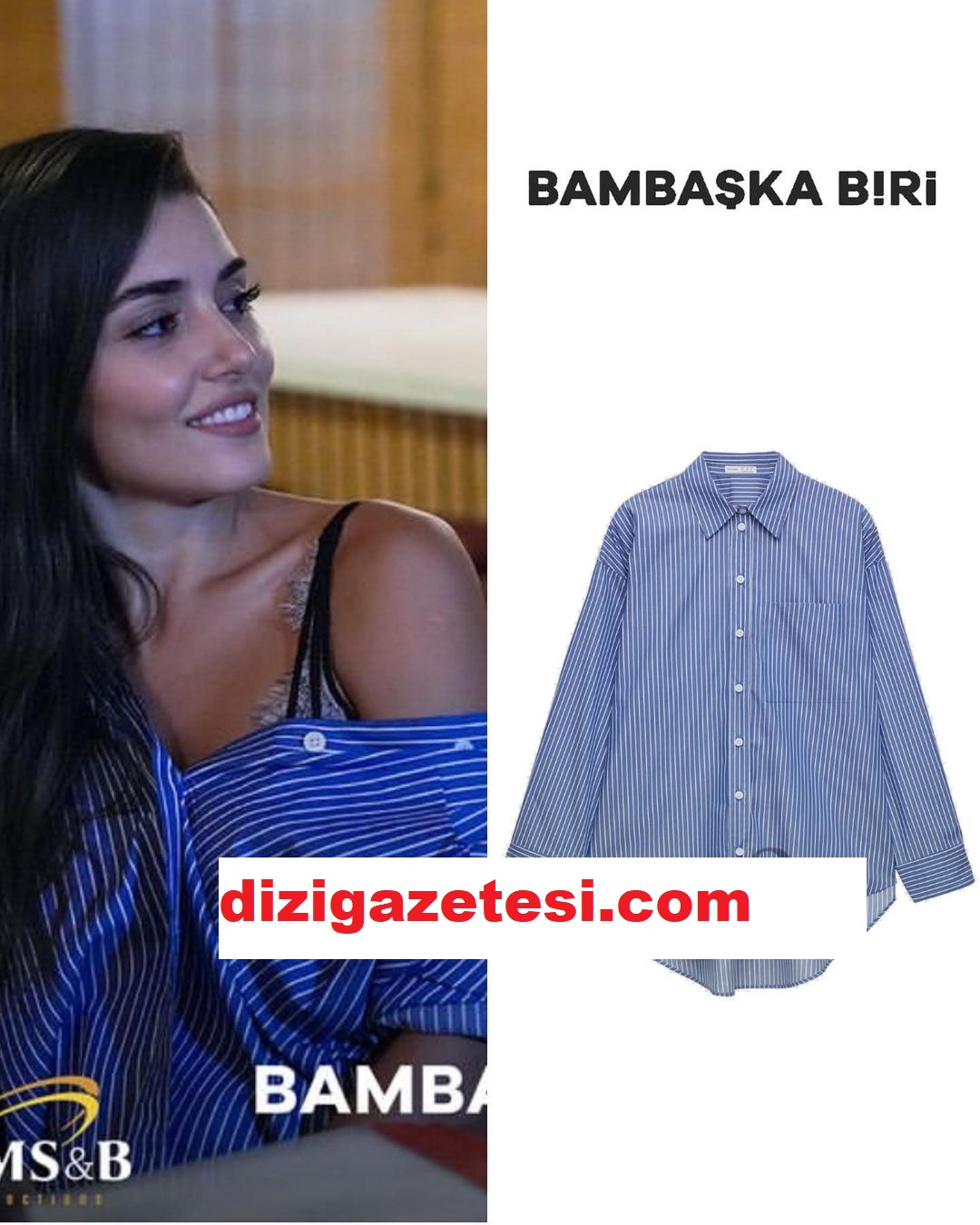 Bambaşka Biri Leyla Mavi Çizgili Gömleği