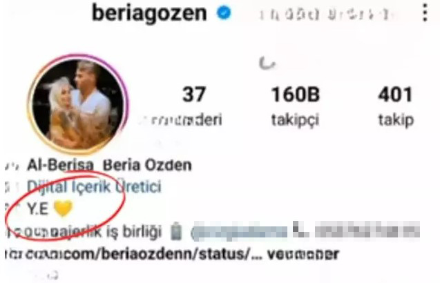 Beria Özden 'Aleyna'dan uzak dur' uyarılarını dinlemeyen eşi Yunus Emre'yi sildi